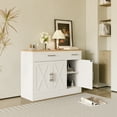thumbnail image 6 of Walsunny Sideboards Buffets Cabinet Table 42.5" with 2 Drawers 3 Doors Adjustable Shelf Farmhouse Coffee Bar Cabinet with Storage for Kitchen Living Room Dining Room White, 6 of 10