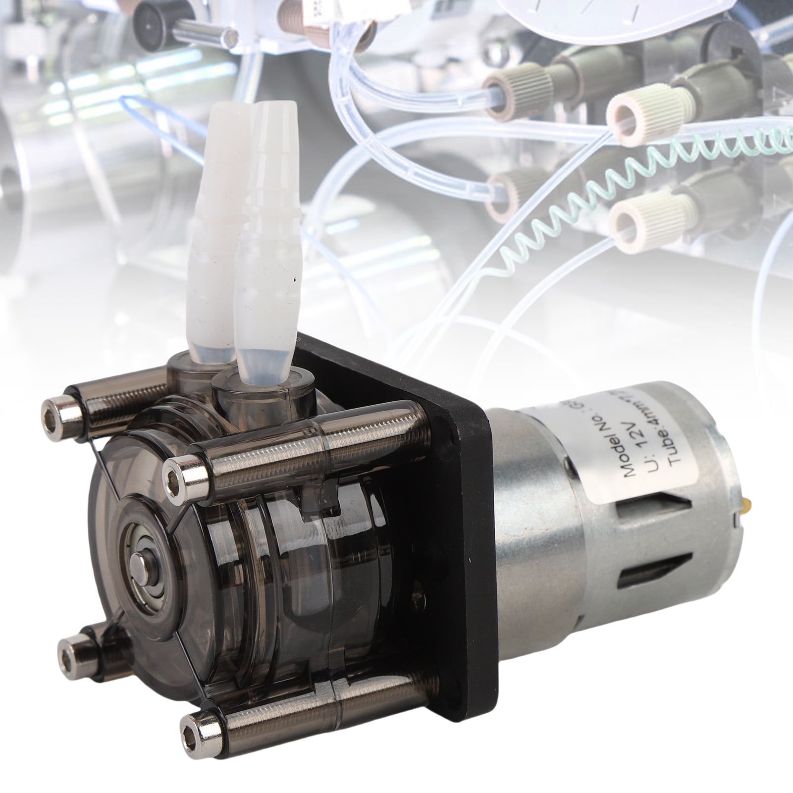 NFTIGB Peristaltic Liquid Dosing Pump 300ml/min with DC Brushed Motor for Aquarium Laboratory and Industrial Applications 12V 4.72 inches / 12 cm