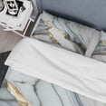 thumbnail image 4 of Designart "Gold and Alabaster Geode Marble V" Abstract Marble Bedding Covert Set - Modern White Abstract Bed Set With 2 Shams, 4 of 6
