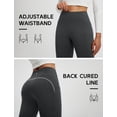 thumbnail image 5 of BALEAF Fleece Lined Pants Women Flare Leggings Thermal Warm High Waist Winter Yoga Pants with Pockets Heather Black M, 5 of 7