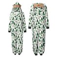 thumbnail image 2 of Odeerbi Christmas Onesie Pajamas for Family Holiday Sleep Jumpsuit Long Sleeve Family Christmas Pajamas Matching Sets Mom Fashion Lattice Print Plush Jumpsuit Sleepwear PJs Set Green, 2 of 6