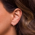 thumbnail image 4 of SZUL Women's 1/10 Carat TW Small Diamond Huggie Hoop Earrings in 10K Rose Gold (J-K-L Color, I2-I3 Clarity), 4 of 5