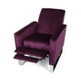 thumbnail image 6 of GDF Studio Pendry Modern Upholstered Pushback Recliner, Eggplant Purple Velvet and Silver, 6 of 7