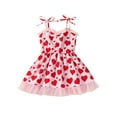 thumbnail image 1 of EYIIYE Robe Cami d'Été pour Filles 3Y 4Y 5Y 6Y Sans Manches Ligne A Imprimé Cœur Robe Décontractée Bretelles Réglables Robe Princesse Mignonne Mode Soirée, 1 of 8