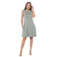 thumbnail image 3 of Women's Sleeveless Midi Casual Dress, Loose T-Shirt Dresses, Round Neck for Summer(Green D 1X-2X Plus Size), 3 of 6