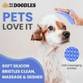 thumbnail image 2 of Dog Grooming Bath Brush, Pet Rubber Brush For Shower Scrubbing & Soothing Massage, Ideal for Long & Short Haired Dogs and Cats, Essential Puppy Grooming Accessories, Short Pins [We Love Doodles], 2 of 4