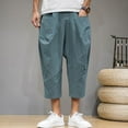 thumbnail image 2 of Men's Casual Harem Pants Comfortable Breathable Loose Fit Summer Trousers For Daily Wear Versatile Solid Color Basic Style 4 8 Fluff Yeah Slide Chinos Pants Men Stretch Stocking Boy Foam Foam Star Boy, 2 of 4