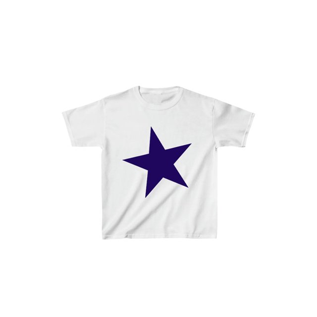 Gupgi Femmes Étoiles T-Shirts Manches Courtes Col Rond Tops Été Occasionnels Tees Streetwear