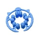 thumbnail image 1 of Rodillo de masaje, rodillo muscular, 20 ruedas, abrazadera circular para piernas, masajeador de piernas para muslos, brazos y pantorrillas. Azul, 1 of 8