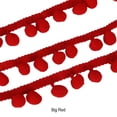 thumbnail image 2 of relayinert Versatile Ribbon Trim For Sewing Projects DIY Crafts Polyester 5 Yards Pom Trim Ball Fringe Ribbon bright Red, 2 of 6
