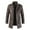 Brown, variant on Mens Winter Jacket Casual Warm Fit Thick Leather Long Jacket with Pocket Long Sleeve Jacket Button-up Stand-up Collar Solid Color Green XL