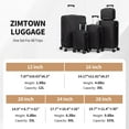 thumbnail image 3 of Zimtown 5-Piece Luggage Set with 8 Packing Cubes, Hard Shell Suitcase Set with Spinner Wheels Built-in TSA Lock, Black, 3 of 24