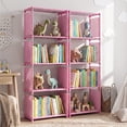 thumbnail image 3 of HONEIER Bookshelf, 4-Tier Storage Shelf, Narrow Bookcase Organizer for Bedroom Living Room Office, Pink, 3 of 9