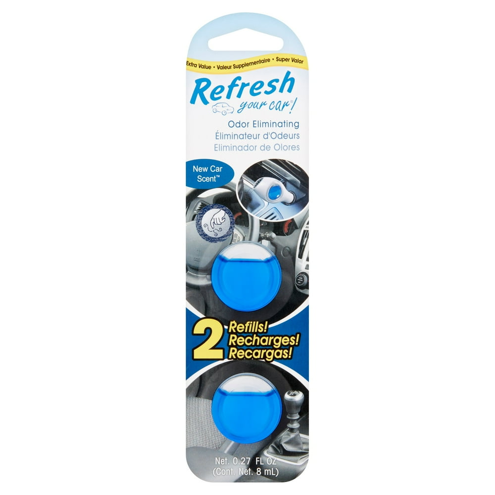 Refresh Your Car! New Car Scent Air Freshener Refill, 0.27 Fl. Oz., 2