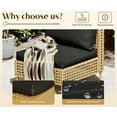 thumbnail image 4 of Bifanuo 5-Piece Wicker Outdoor Sectional Sofa, Patio Furniture Set, with Black Fluffy Cushions and Coffee Table, 4 of 6