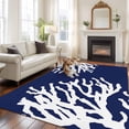 thumbnail image 2 of Large Area Rug 5'x8',Coral Navy Blue Non-slip Runner Carpet for Living Room/Bedroom/Office,Coastal Ocean Marine Nautical Beach Outdoor Indoor Rectangle Area Rugs Floor Mat for Kitchen/Dining Room, 2 of 9