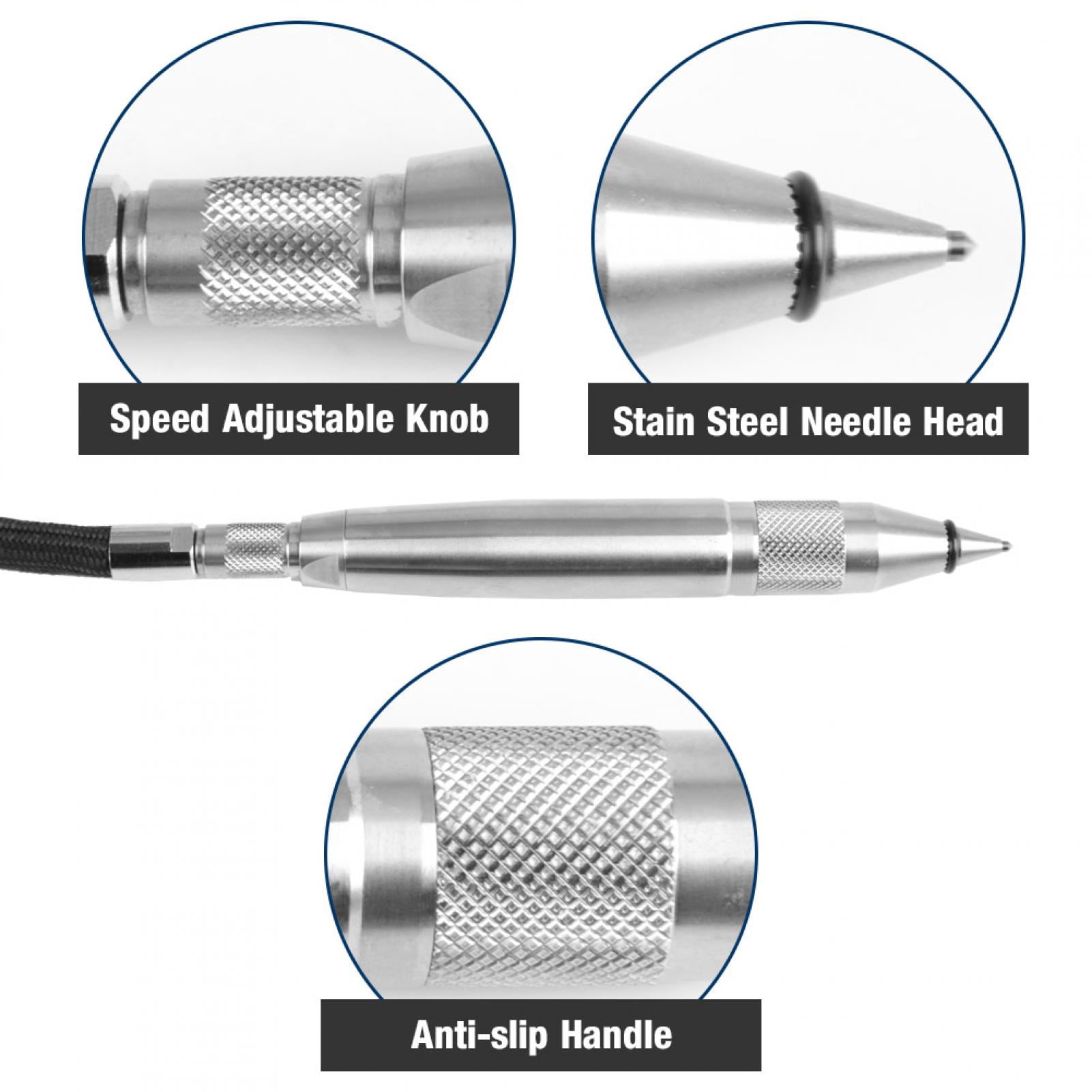 Pneumatic Air Engraving Pen Energy Saving Noise Reduce Flexible Lettering for Metals Stone Plastic Wood