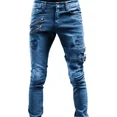 thumbnail image 1 of Hombre Moda Agujero Reparación De Motocicleta Jeans Elástico, 1 of 8