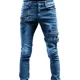thumbnail image 1 of Hombre Moda Agujero Reparación De Motocicleta Jeans Elástico, 1 of 8
