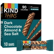 Kind Thins, Dark Chocolate Almond & Sea Salt Bars, 0.74 oz, 10 Count