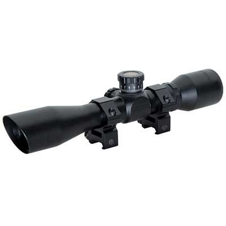 TruGlo Compact 4x32 Riflescope w/ Rings & Mil-Dot Reticle, Black - (Best Compact Rifle Scope For The Money)