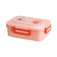 thumbnail image 3 of Hvmvliv Lunch Box,Partition Bento Box,Microwave Safe,Sealed Leak-Proof for Office Workers,3 Compartments,Includes Fork and Spoon,Size:8.07X5.51X2.68in Pink, 3 of 4