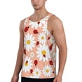 thumbnail image 2 of Easygdp Daisy and Ladybug Men's Tank Top, Sleeveless Muscle T Shirts, Breathable, Quick-Dry, Loose for Gym, Running, Fitness - Medium, 2 of 9