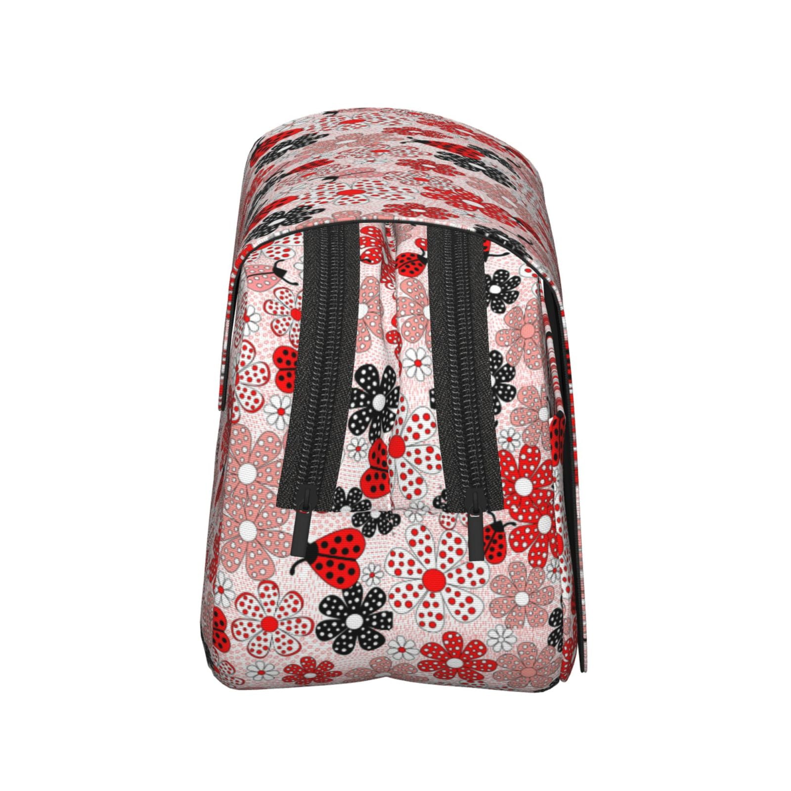 Rateoe Cute ladybugs red Pattern Double Clamshell Pen Case, Storage Organizer with Two Zipper Compartments– Holds Up to 50 Pencils & Pens