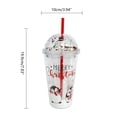 thumbnail image 3 of ZPAQI Christmas Themed Reusable Water Tumbler Glitter Cup with Straw and Lid 450ml, 3 of 10