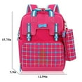 thumbnail image 3 of Girls Backpack Checked Large Capacity School Bag Travel Backpack with Pen Pouch, 3 of 8