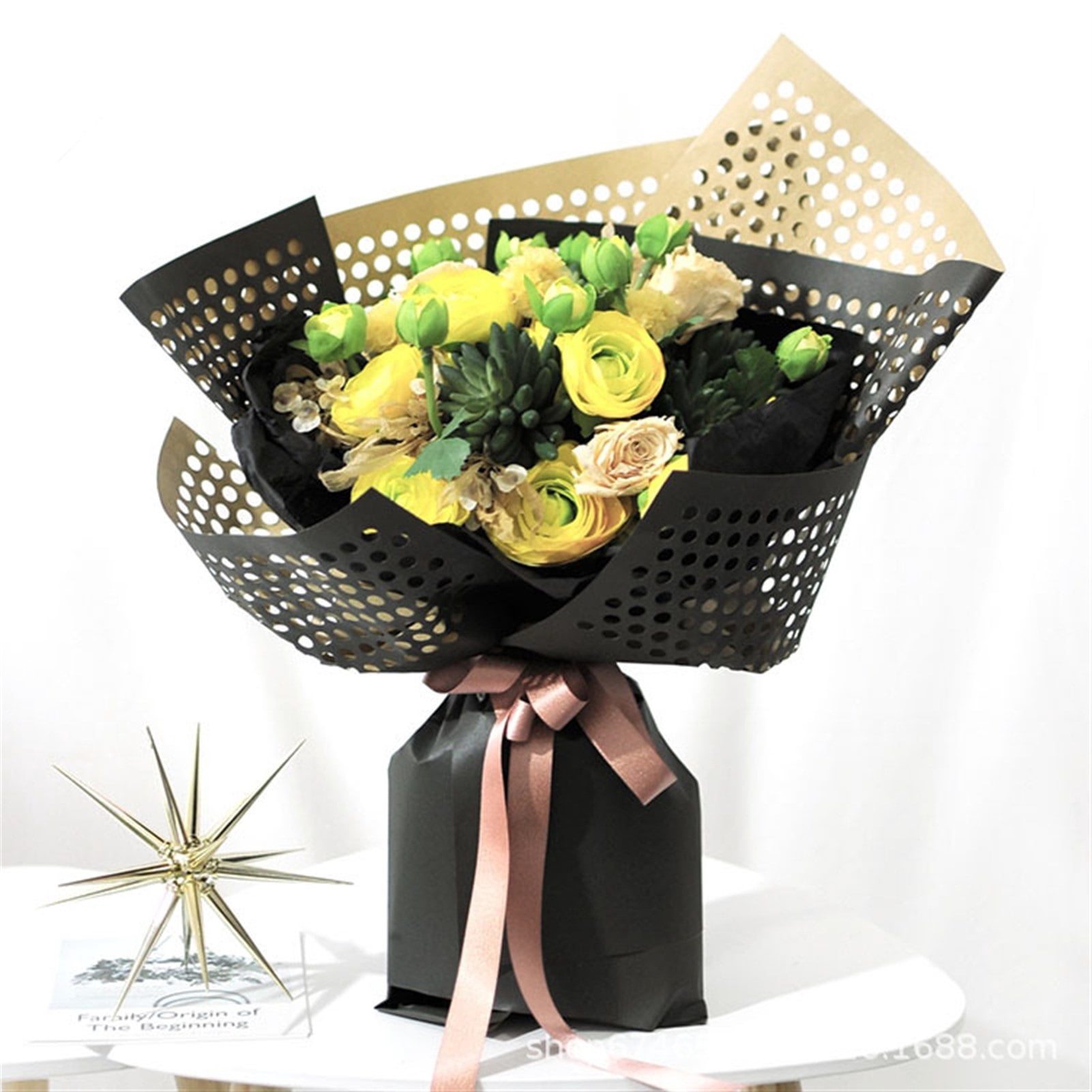 10pcs Kraft Paper with Hole Gift Wrapping Paper Flower Wrapping Paper Kraft Paper Handmade Craft Supply New Year Gift Wrapping