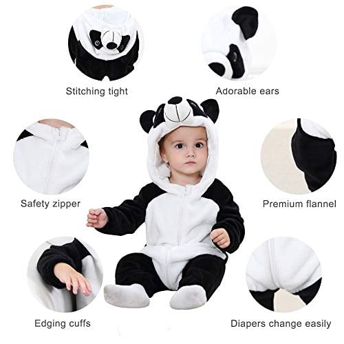 Mameluco Invierno Con Capucha Estilo Panda MICHLEY Bebé Unisex 90cm