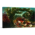 thumbnail image 1 of ARTCANVAS Basket of Flowers Canvas Art Print by Eugene Delacroix - Size: 40" x 26" (0.75" Deep), 1 of 9