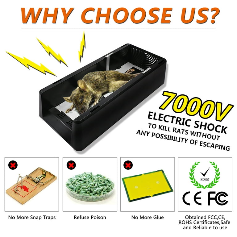 Mouse Trap - Electric Rodent Killer - Safe Cleaning