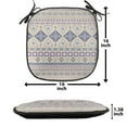 thumbnail image 5 of Ethnic Chair Seating Cushion Set of 4, Antique Detailed Borders National Cultural Ornament Pattern, Seat Pads for Office with Anti-slip Backing, 16"x16", Eggshell and Blue, by Ambesonne, 5 of 7