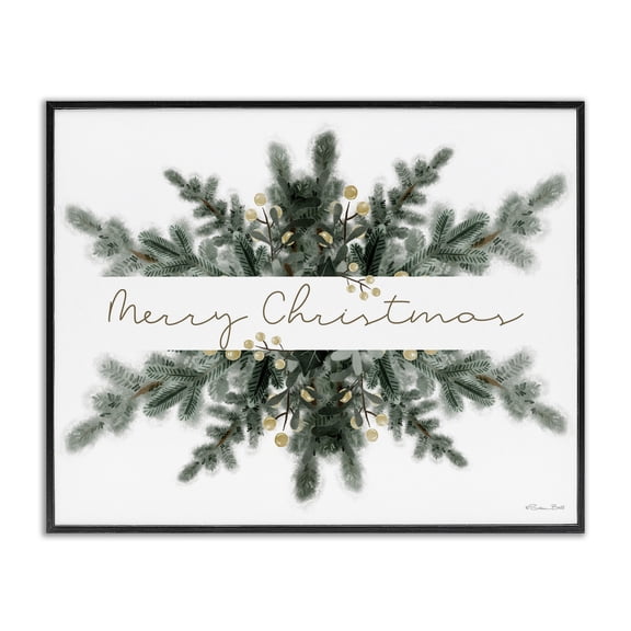 Stupell Industries Farmhouse Festive Fir Phrase Black Framed Giclee Art, 14 x 11, by Susan Ball