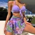 thumbnail image 2 of Gibobby Conjunto de traje de baño de bikini Conjunto de bikini de mujer Impreso Conjunto de bikini de piezas de ropa de playa Traje de baño sexy caliente(Morado,XL), 2 of 5