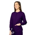 thumbnail image 3 of Adar Universal Scrubs For Women - Round Neck Warm-Up Scrub Jacket - 602 - Purple - XL, 3 of 7