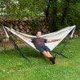 thumbnail image 2 of Vivere Double Sunbrella Hammock with Stand and Carry Bag - Dove, 2 of 6