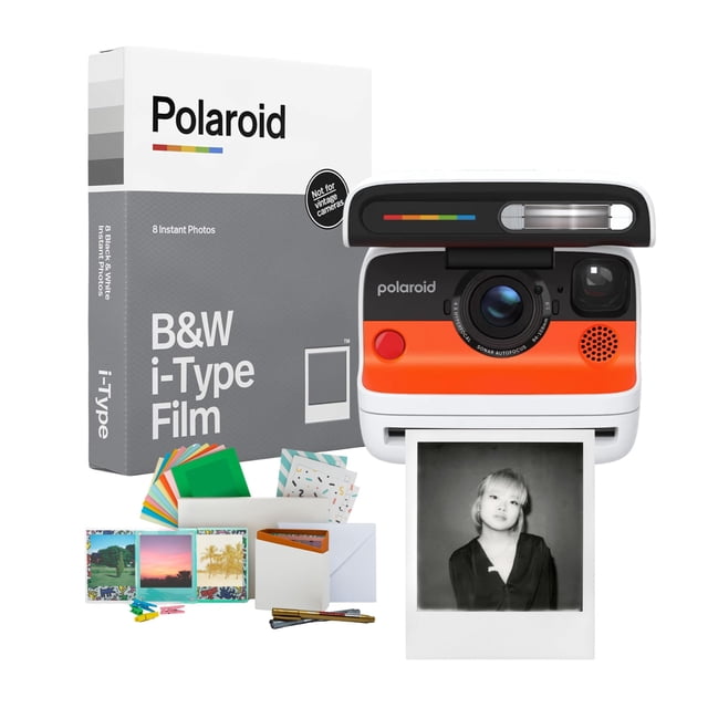 Cámara Instantánea Polaroid Flip Blanca con Película y Kit
