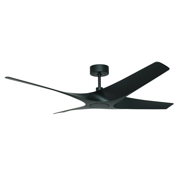 Quatro 56" Matte Black Indoor/Outdoor Ceiling Fan with Remote Control