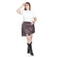 thumbnail image 5 of Falda de vinipiel con flecos Roman Fashion /Tallas Extras, 7065 (Cafe) cafe 40, 5 of 7