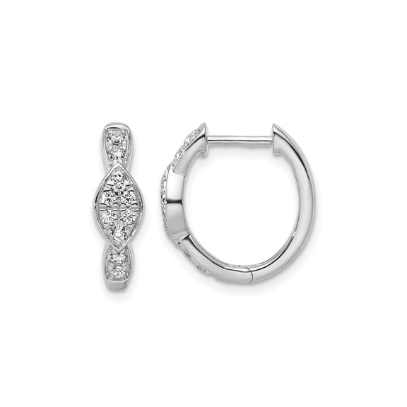 1/3 Carat (Ctw VS2-SI1, D-E-F) Lab Grown Diamond Hoop Earrings in 14K White Gold for Women