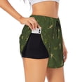 thumbnail image 3 of Running Shorts for Women, Cute Gecko Lizard Green Workout Athletic Shorts with Pockets, Lounge Yoga Shorts Women, 3 of 7