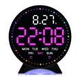 thumbnail image 1 of Reloj despertador digital, reloj de noche, reloj LED, relojes digitales para dormitorio y cocina. Negro Rosa, 1 of 9