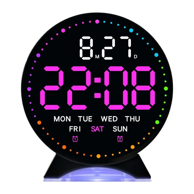 Reloj despertador digital, reloj de noche, reloj LED, relojes digitales para dormitorio y cocina. Negro Rosa