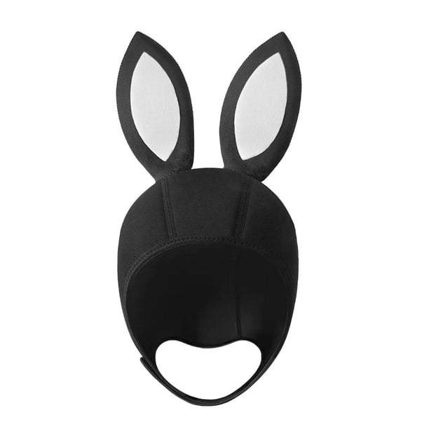 Gorro de natación con capucha de buceo, mantiene el calor, impermeable, ajustable blanco y negro