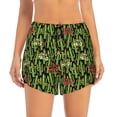 thumbnail image 2 of Daiia Green Cacti And Red Chili Pattern Women's 2 in 1 Running Shorts - Lightweight Athletic Workout Gym Yoga Shorts Liner with Phone Pockets-Large, 2 of 7