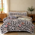 thumbnail image 4 of Btargot 6 Piece Leopard Print Queen Comforter Set Cute Bows Ruffles Wild Style Bohemian Bedding Set, 4 of 12