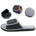 thumbnail image 5 of Mens Slippers,Slippers with Adjustable Hook Loop Closure for Indoor Outdoor Wear All Day Comfort Soft Sole Warm Slides,Slippers for Men,Grey,9-10, 5 of 7